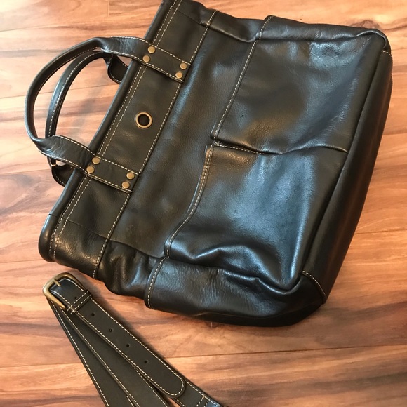 Levenger Black Leather St. Tropez Tote Bag - Picture 8 of 8